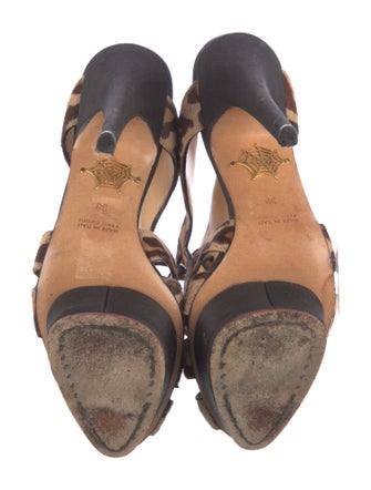 Charlotte Olympia Ponyhair Animal Print T-Strap Pumps