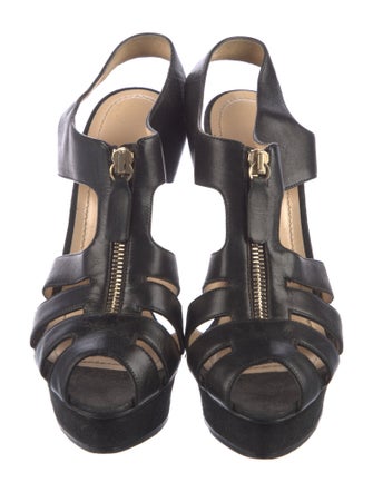 Charlotte Olympia Leather T-Strap Pumps