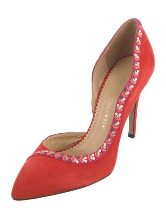Charlotte Olympia Suede D'Orsay Pumps