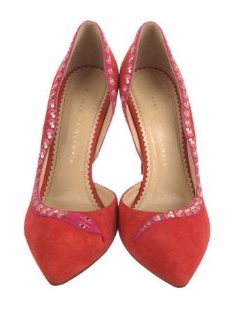 Charlotte Olympia Suede D'Orsay Pumps