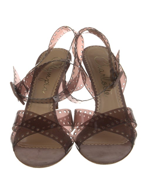 Charlotte Olympia Leather Lasercut Accents Sandals