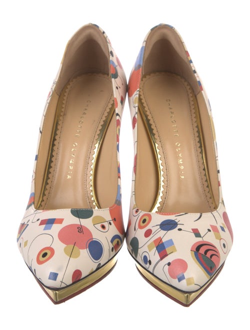 Charlotte Olympia Leather Printed Pumps