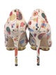 Charlotte Olympia Leather Printed Pumps