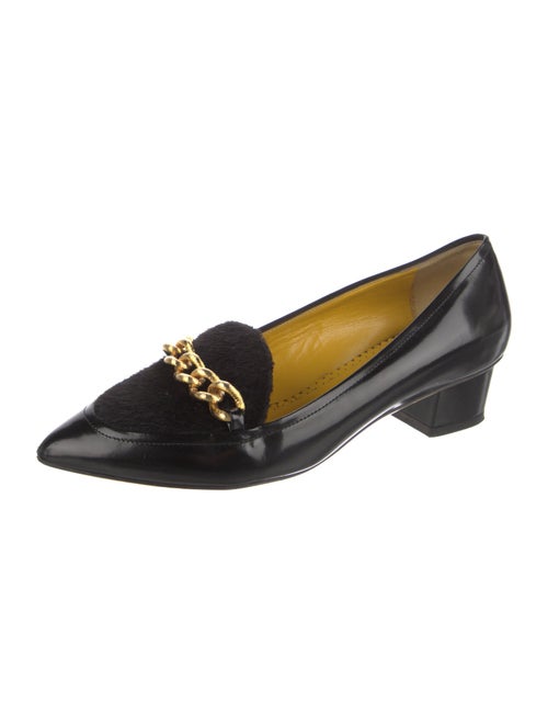 Charlotte Olympia Patent Leather Chain-Link Accents Pumps