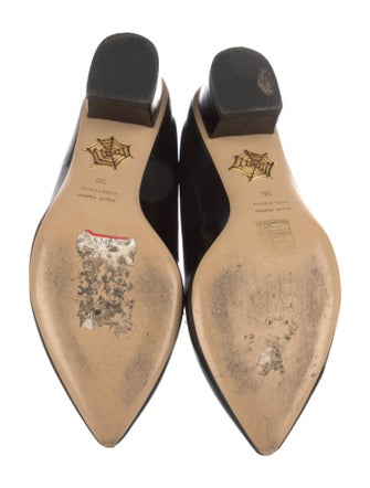 Charlotte Olympia Patent Leather Chain-Link Accents Pumps