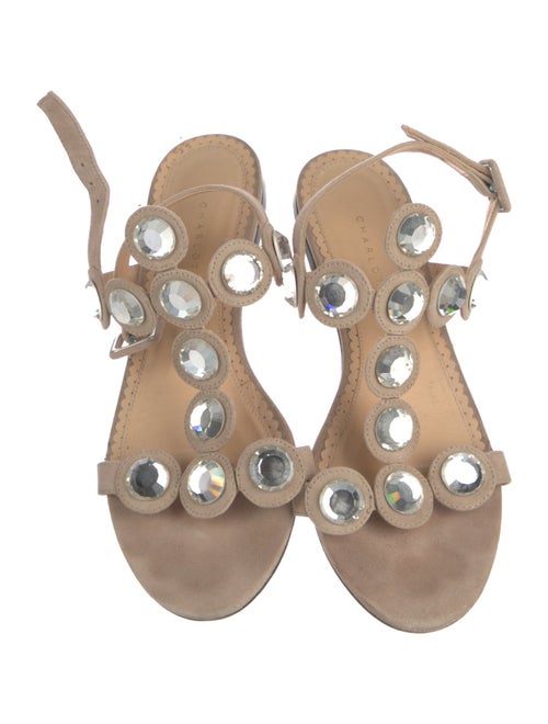 Charlotte Olympia Suede Slingback Flats