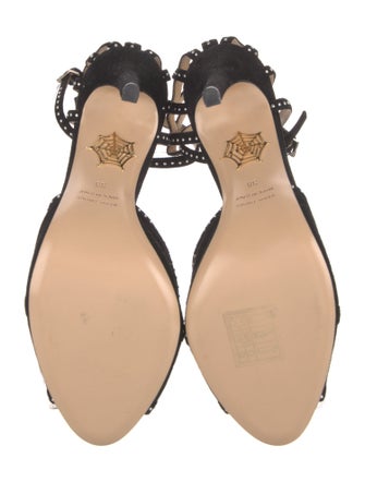 Charlotte Olympia Suede Studded Accents D'Orsay Pumps