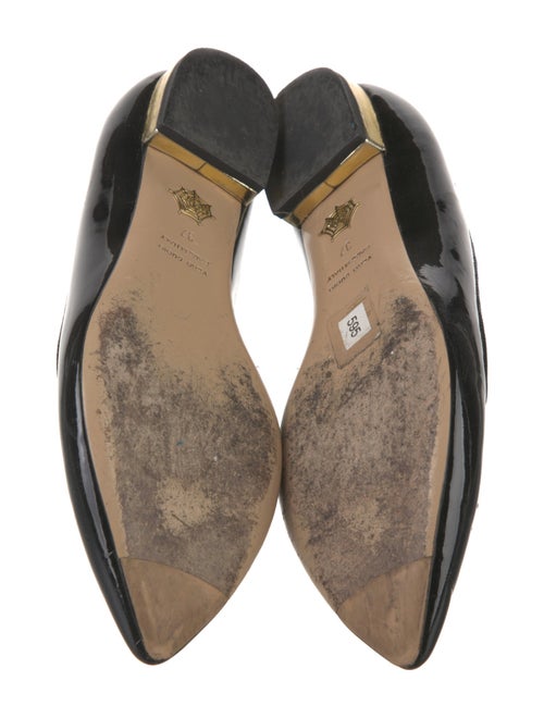 Charlotte Olympia Patent Leather Embroidered Accent Loafers