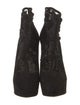 Charlotte Olympia Suede Beaded Accents Lace-Up Boots