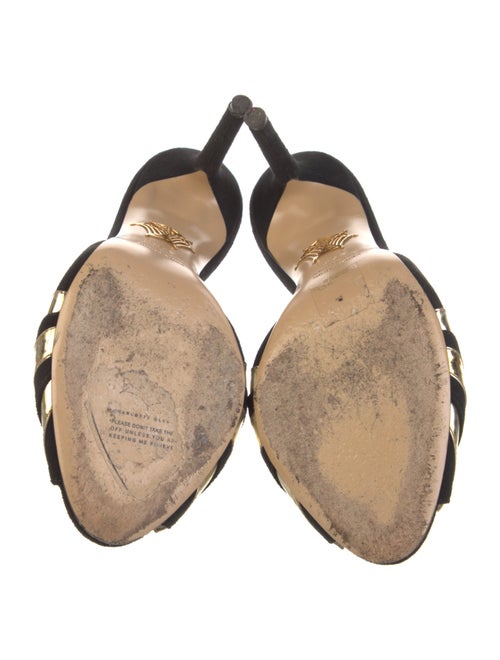 Charlotte Olympia Suede Colorblock Pattern Slides