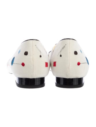 Charlotte Olympia Velvet Printed Loafers