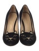 Charlotte Olympia Velvet Embroidered Accent Pumps