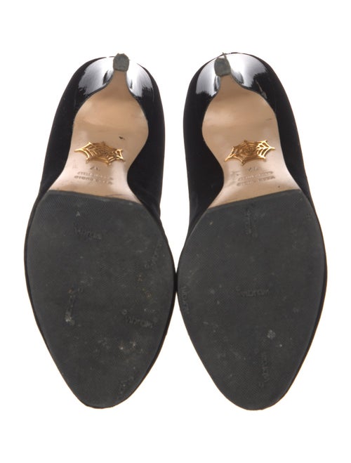 Charlotte Olympia Velvet Embroidered Accent Pumps