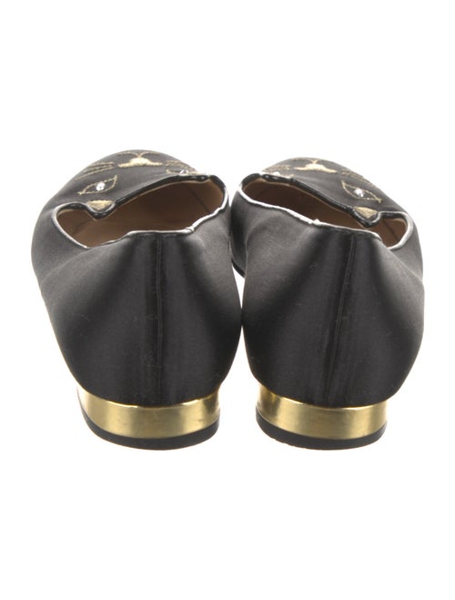 Charlotte Olympia Velvet Embroidered Accent Loafers