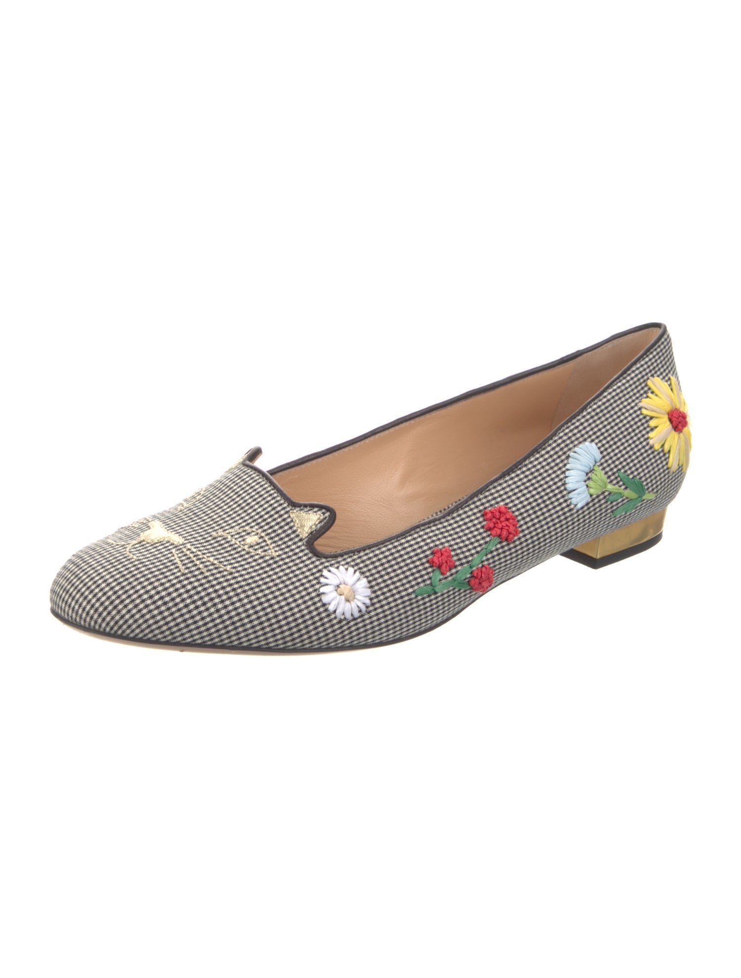 Charlotte Olympia Canvas Printed Loafers