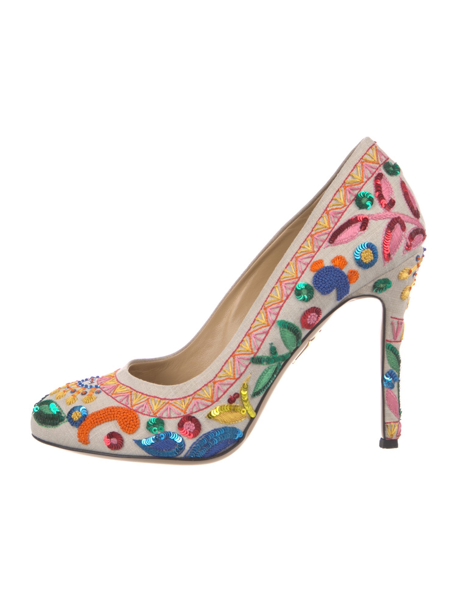 Charlotte Olympia Patterned Sequin Embellishments Pumps