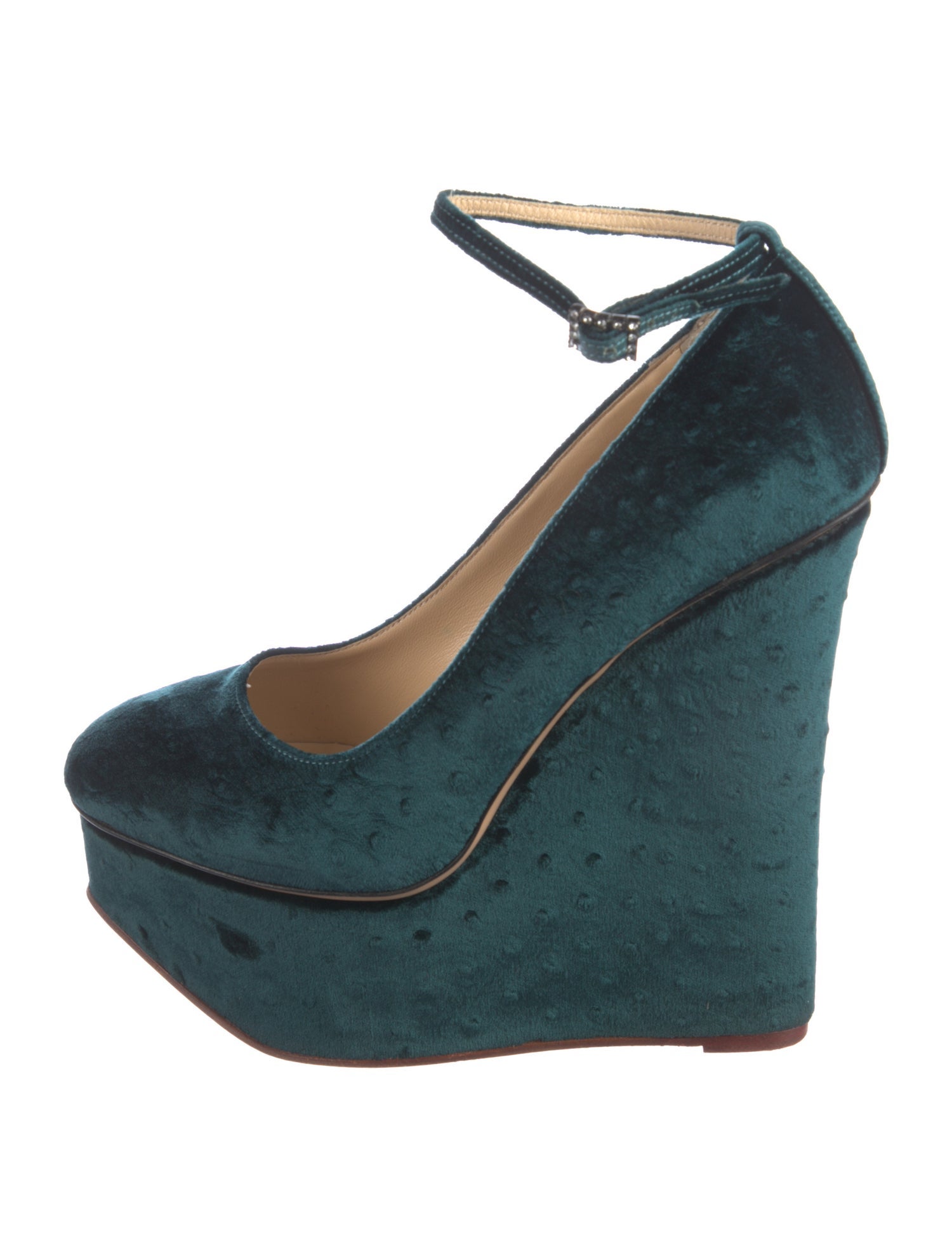 Charlotte Olympia Velvet Pumps