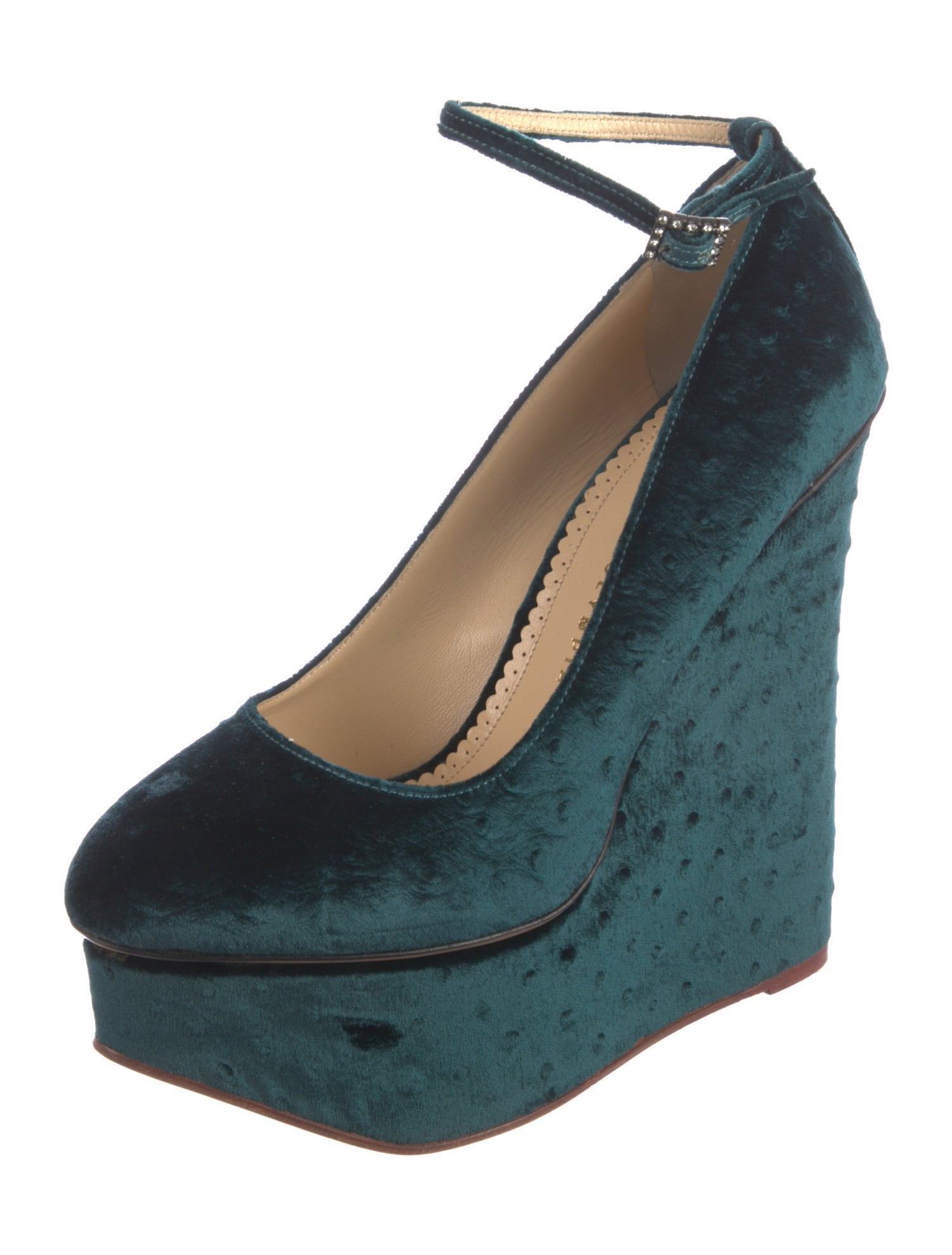 Charlotte Olympia Velvet Pumps