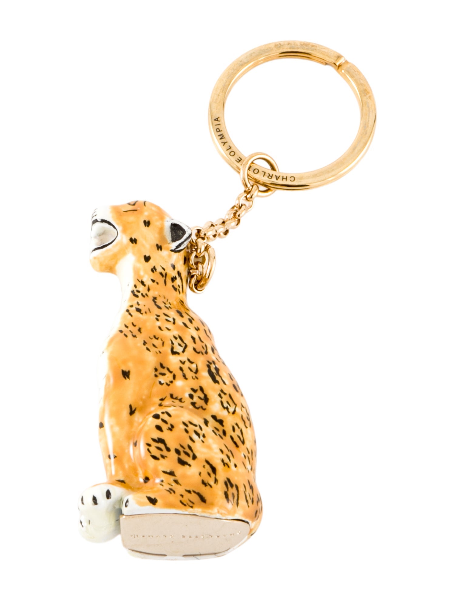 Charlotte Olympia porcelain mini leopard keychain