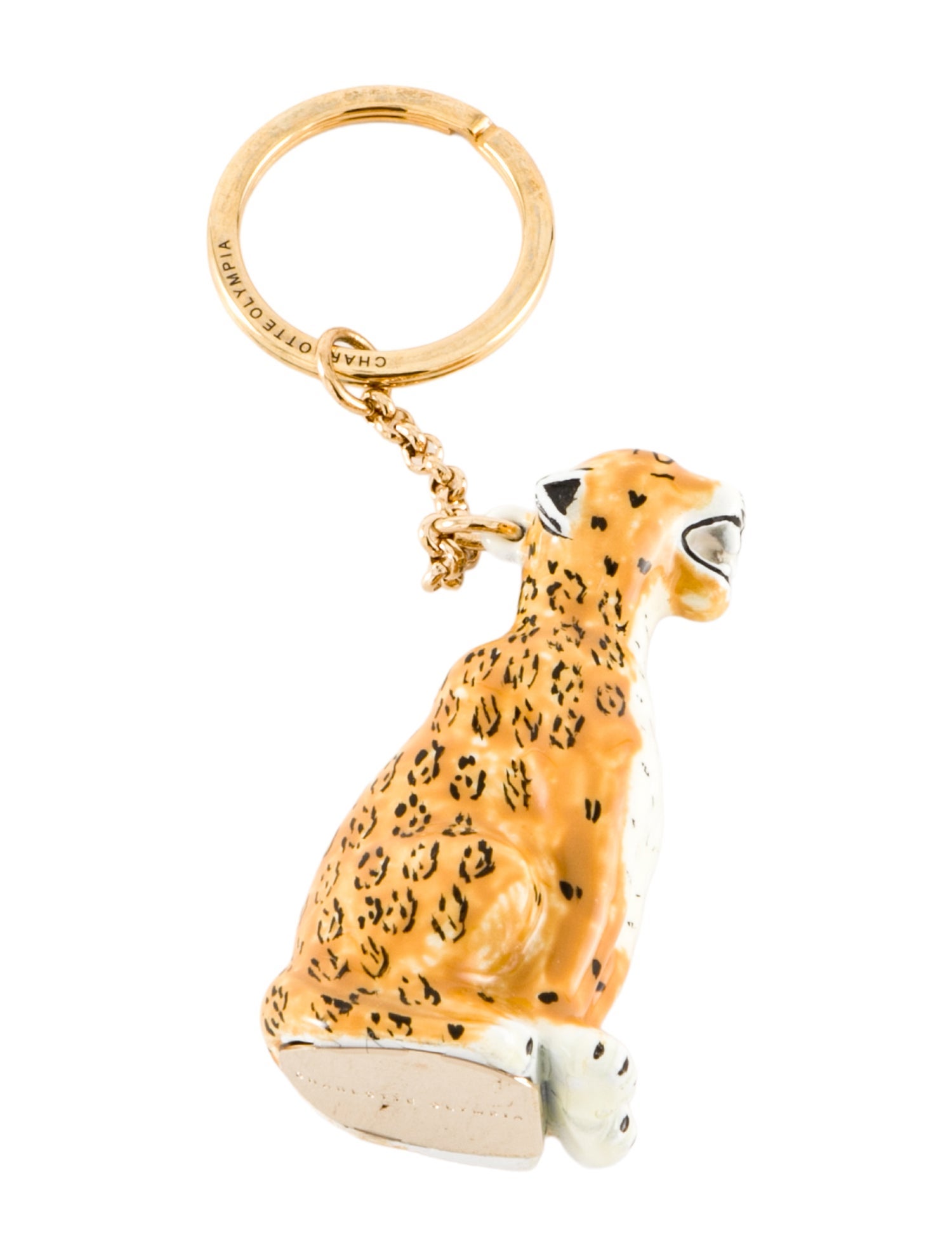 Charlotte Olympia porcelain mini leopard keychain