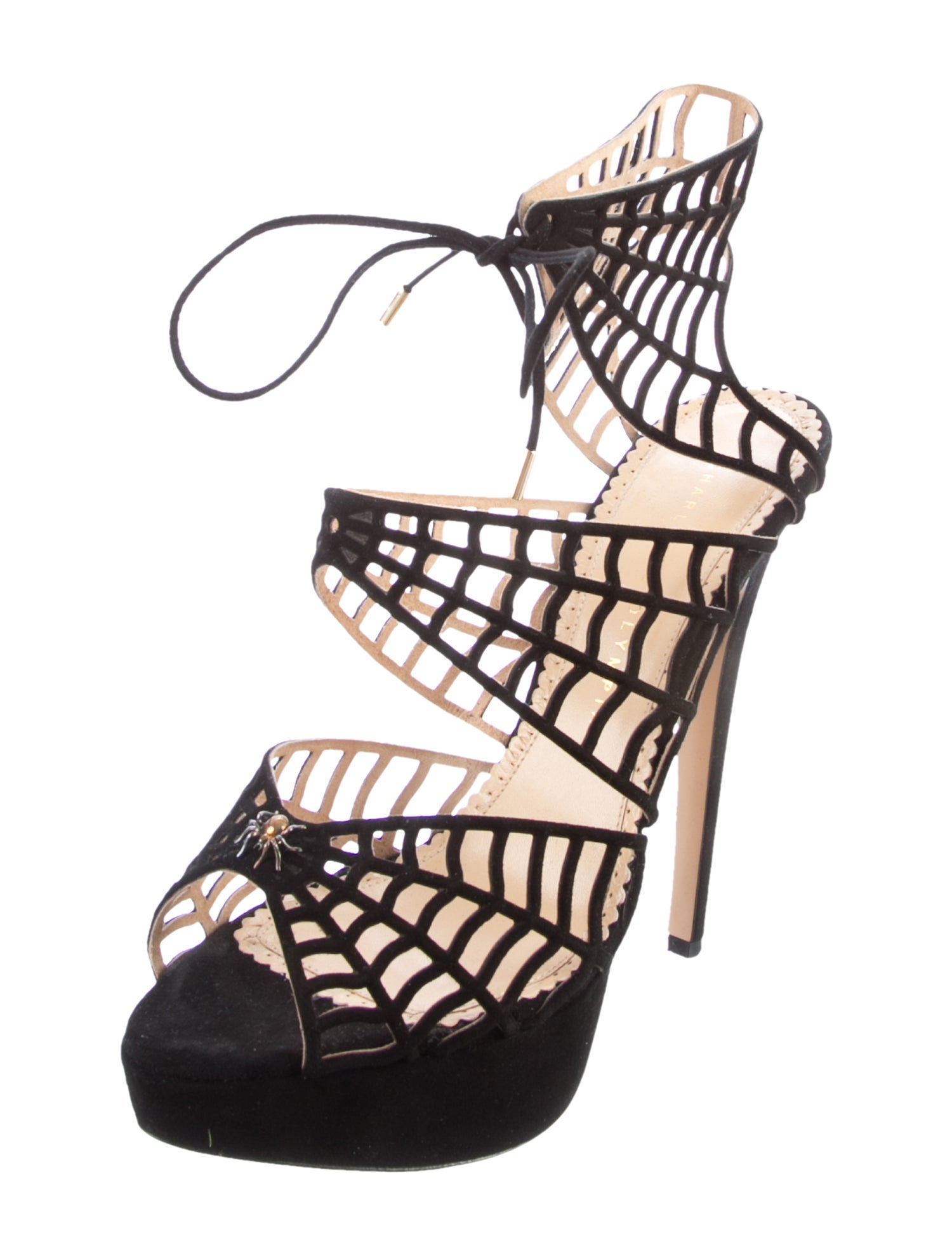 Charlotte Olympia Suede Patterned Pumps