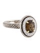 Charles Krypell Smoky Quartz & Diamond Halo Ring