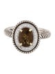 Charles Krypell Smoky Quartz & Diamond Halo Ring