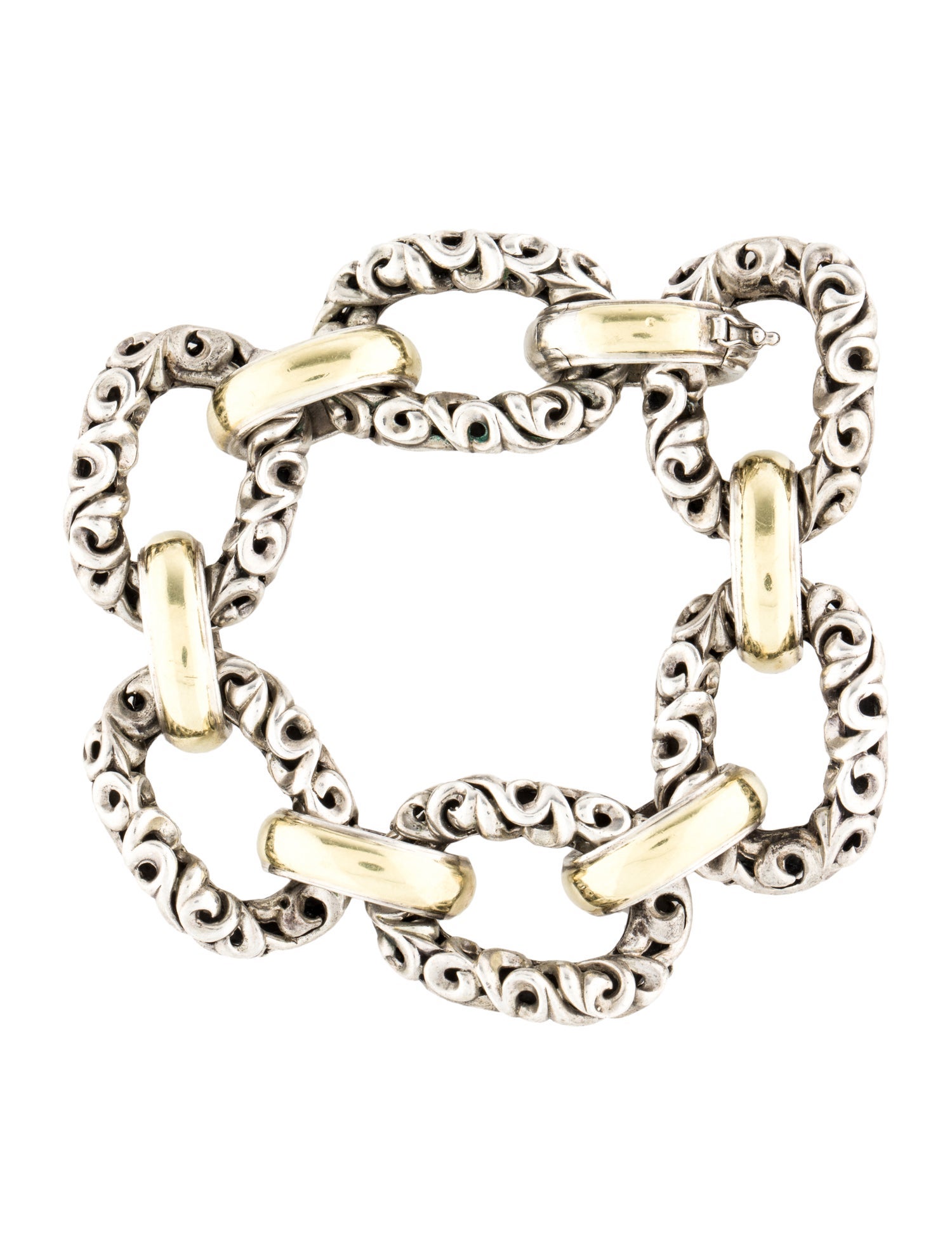 Charles Krypell Two-Tone Ivy Link Bracelet