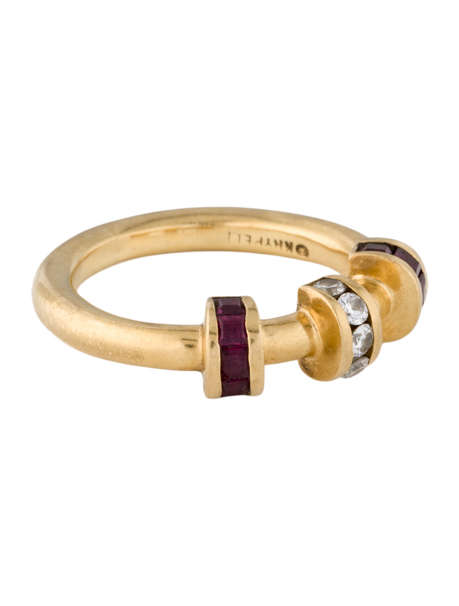 Charles Krypell 18K Ruby & Diamond Band