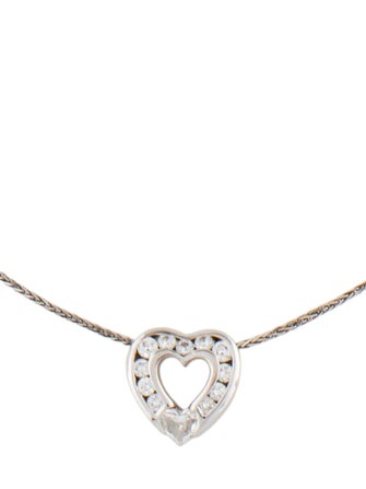Charles Krypell 18K Diamond Heart Pendant w/ 14K Chain Necklace