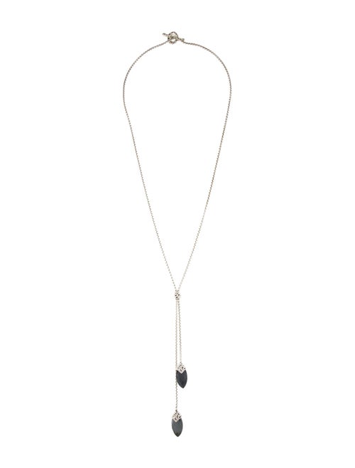 Charles Krypell Hematine & Quartz Doublet Lavalier Necklace