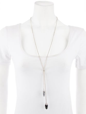 Charles Krypell Hematine & Quartz Doublet Lavalier Necklace