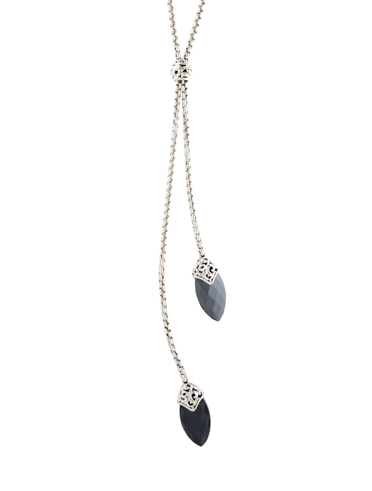 Charles Krypell Hematine & Quartz Doublet Lavalier Necklace