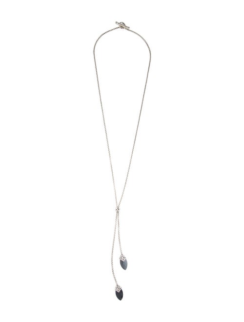 Charles Krypell Hematine & Quartz Doublet Lavalier Necklace