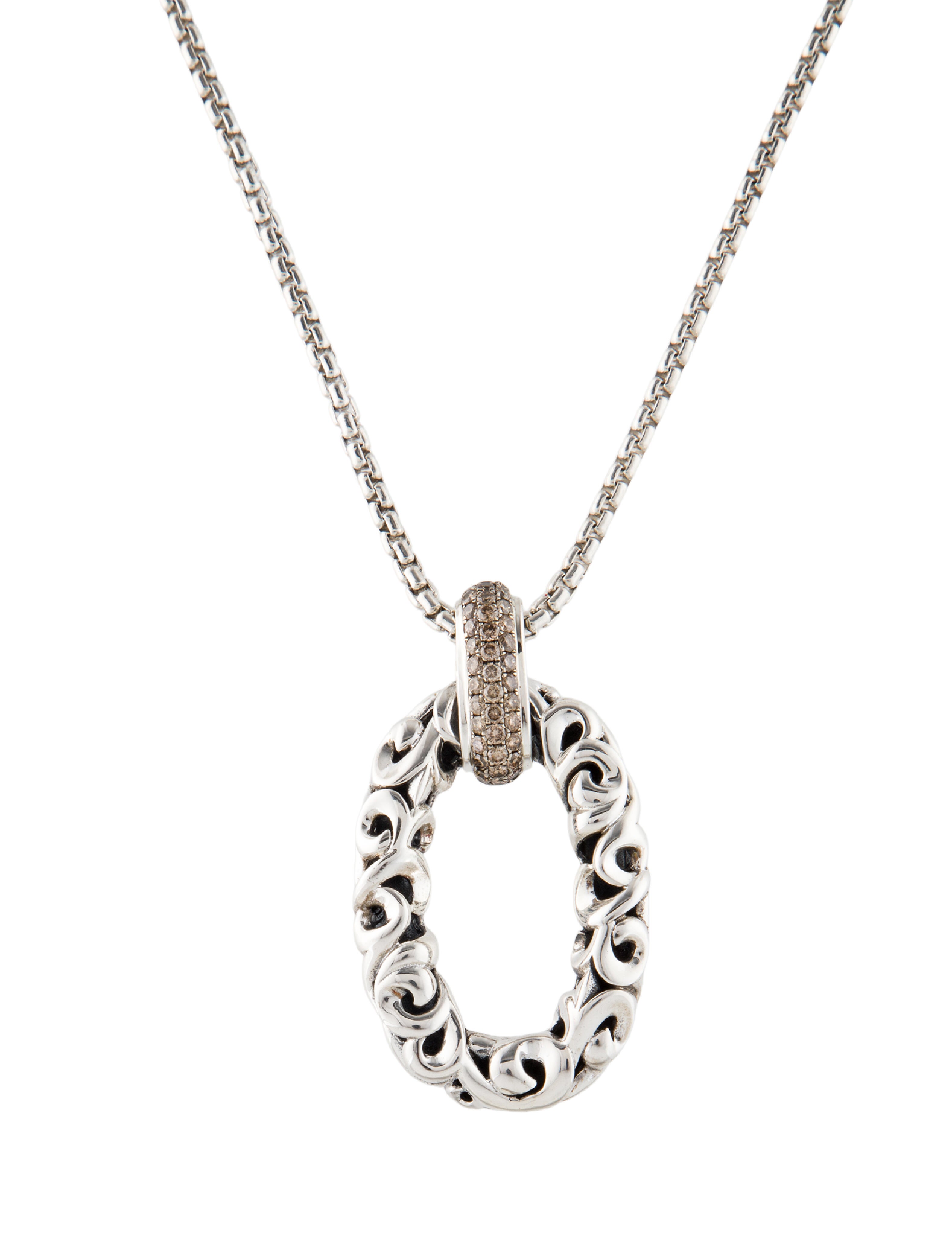 Charles Krypell Diamond Ivy Pendant Necklace