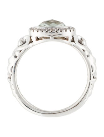 Charles Krypell Prasiolite & Diamond Cocktail Ring