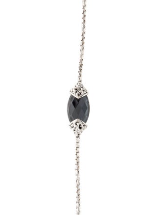 Charles Krypell Hematine & Quartz Doublet Station Necklace