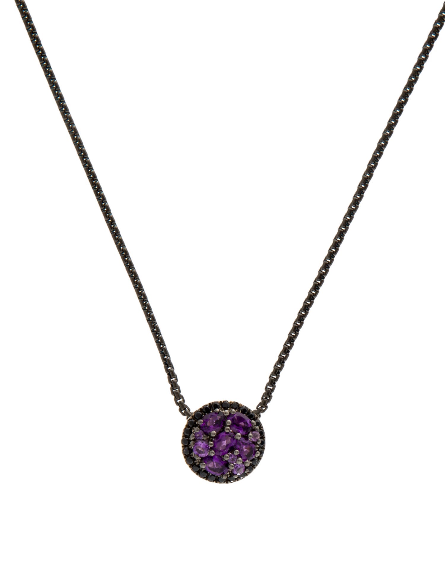 Charles Krypell Amethyst & Sapphire Pendant Necklace