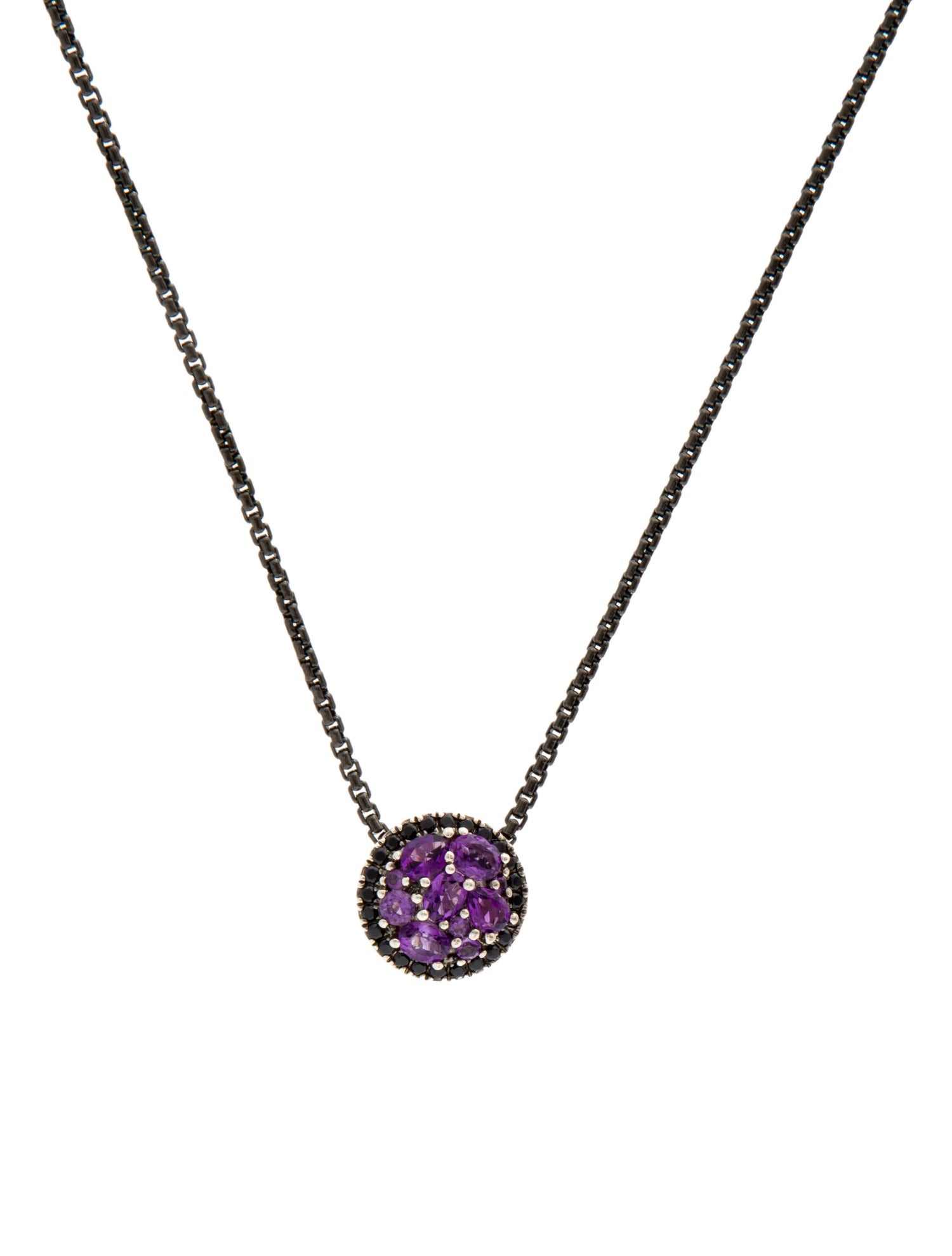 Charles Krypell Amethyst & Sapphire Pendant Necklace