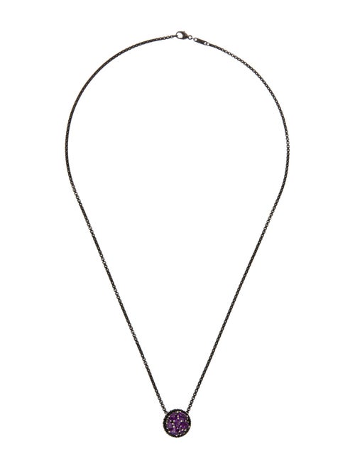 Charles Krypell Amethyst & Sapphire Pendant Necklace