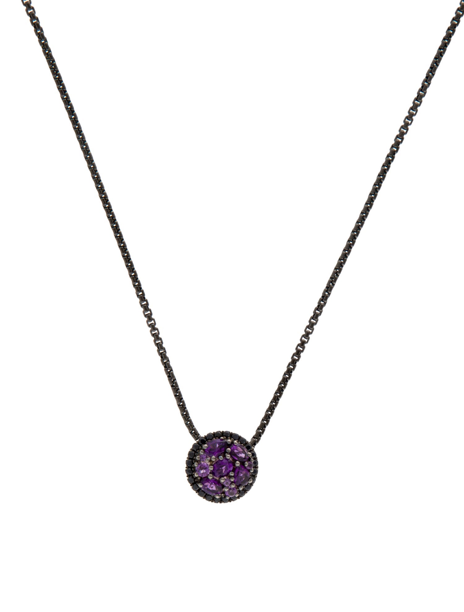 Charles Krypell Amethyst & Sapphire Pendant Necklace