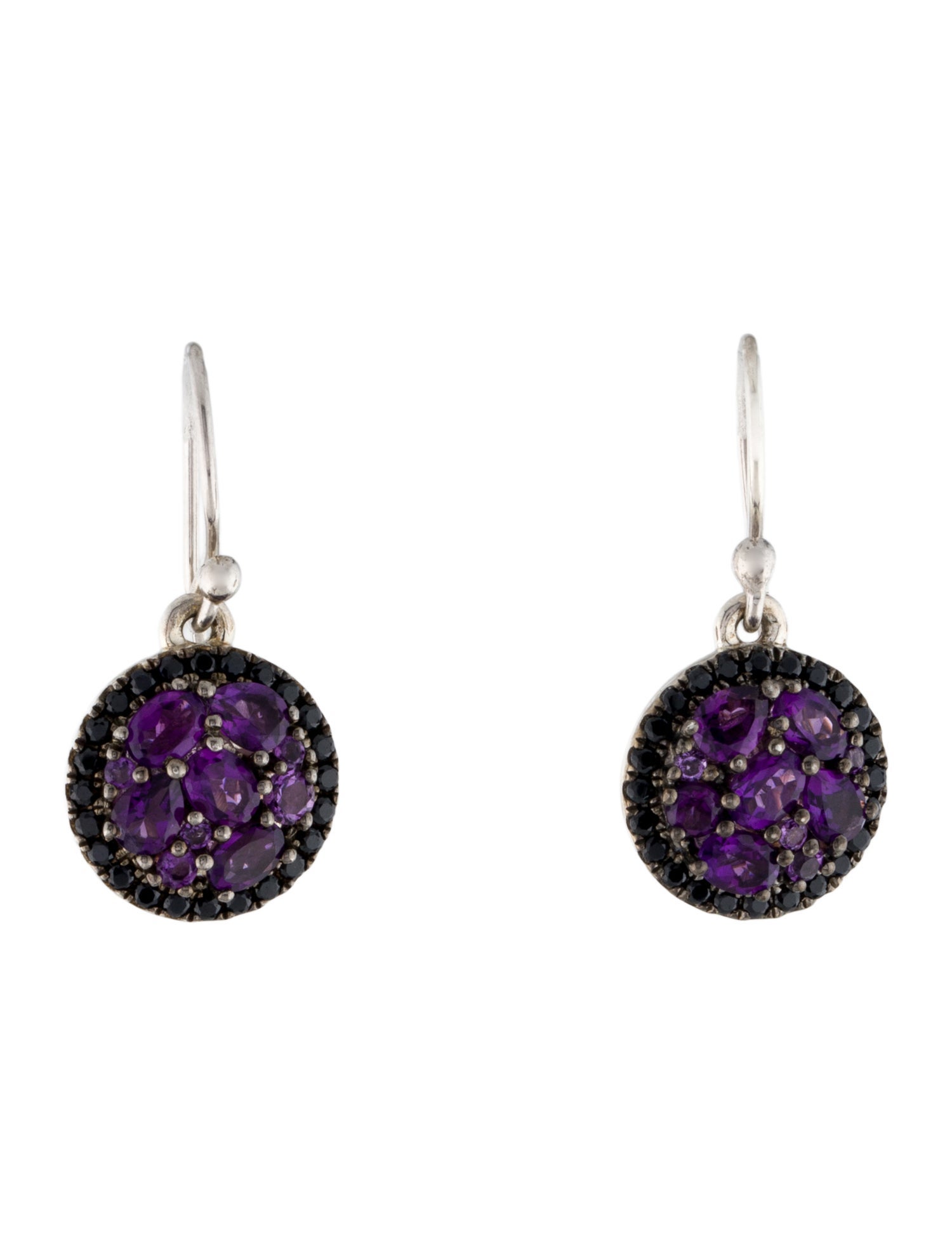 Charles Krypell Amethyst & Sapphire Drop Earrings