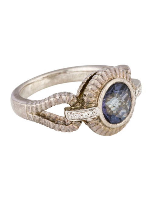 Charles Krypell Coated Quartz & Diamond Cocktail Ring