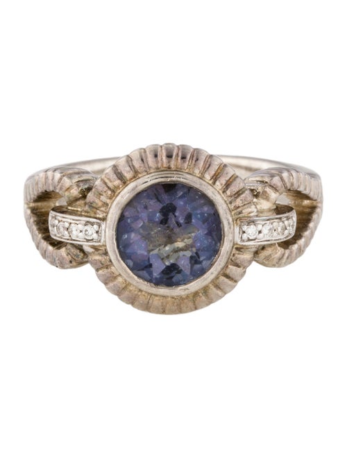 Charles Krypell Coated Quartz & Diamond Cocktail Ring