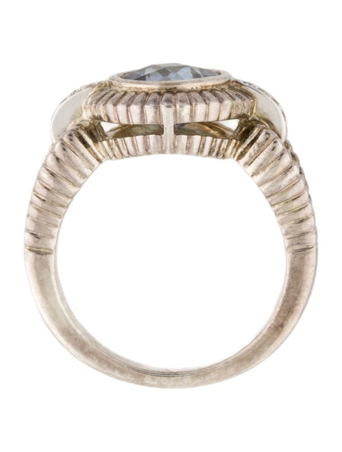 Charles Krypell Coated Quartz & Diamond Cocktail Ring