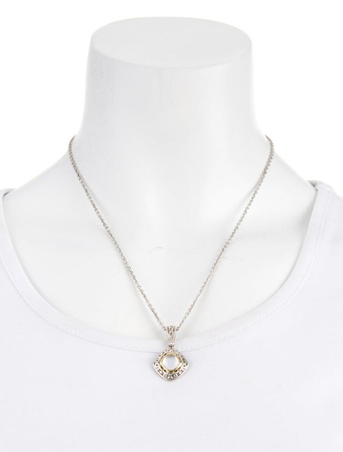 Charles Krypell Mother Of Pearl, Quartz & Diamond Pendant Necklace