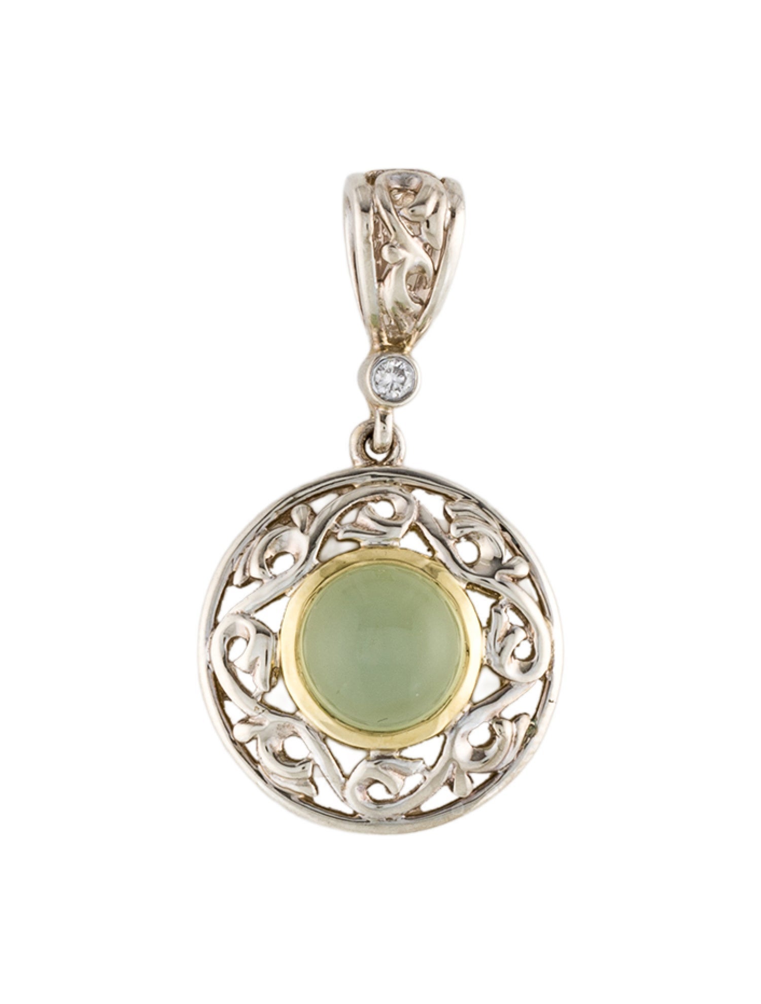 Charles Krypell Chalcedony & Diamond Pendant Necklace