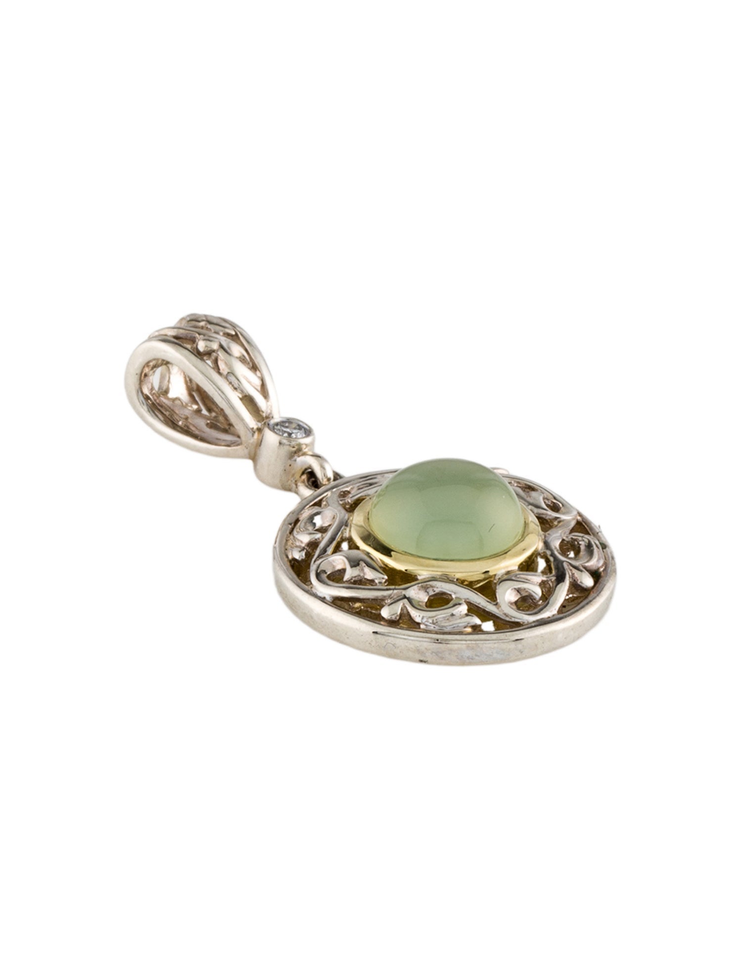 Charles Krypell Chalcedony & Diamond Pendant Necklace