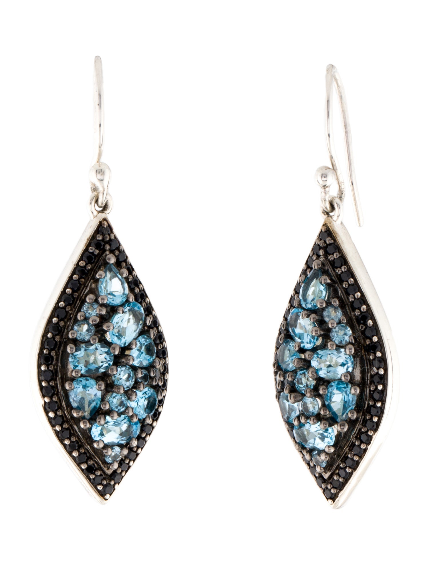 Charles Krypell Sapphire & Topaz Drop Earrings