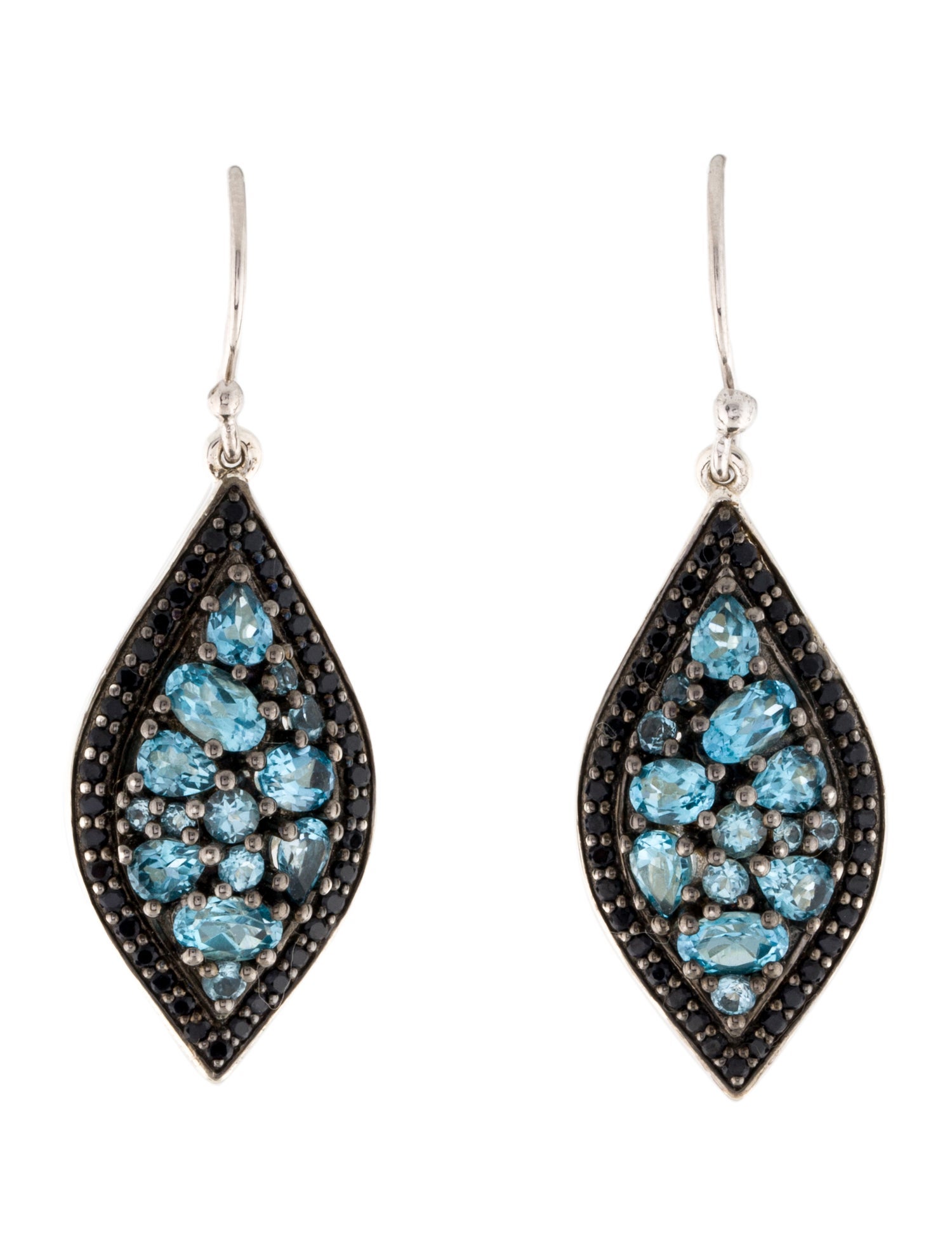 Charles Krypell Sapphire & Topaz Drop Earrings